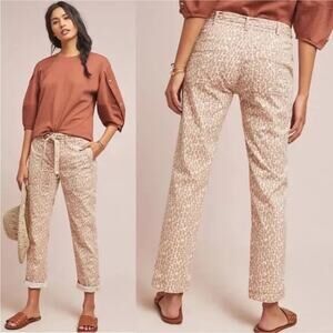 Anthropologie Wanderer leopard Print Beige Pink  Pants, EUC, Size 28, MSRP $129